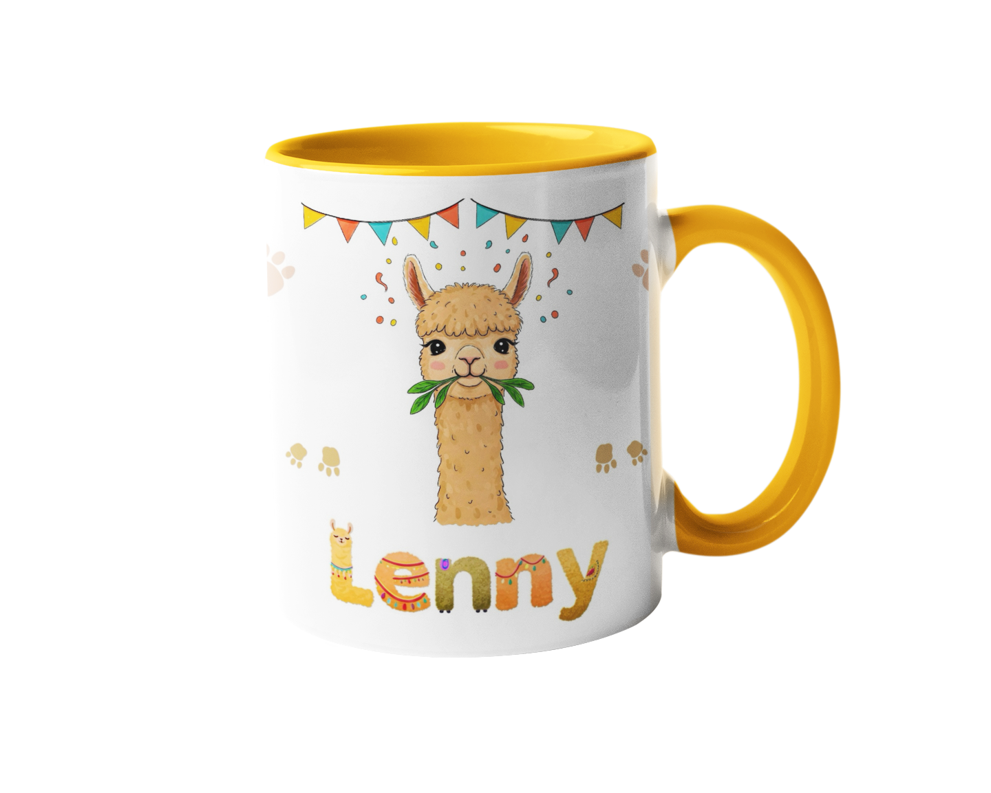 Personalized cute animal printed mug with custom child name for kids