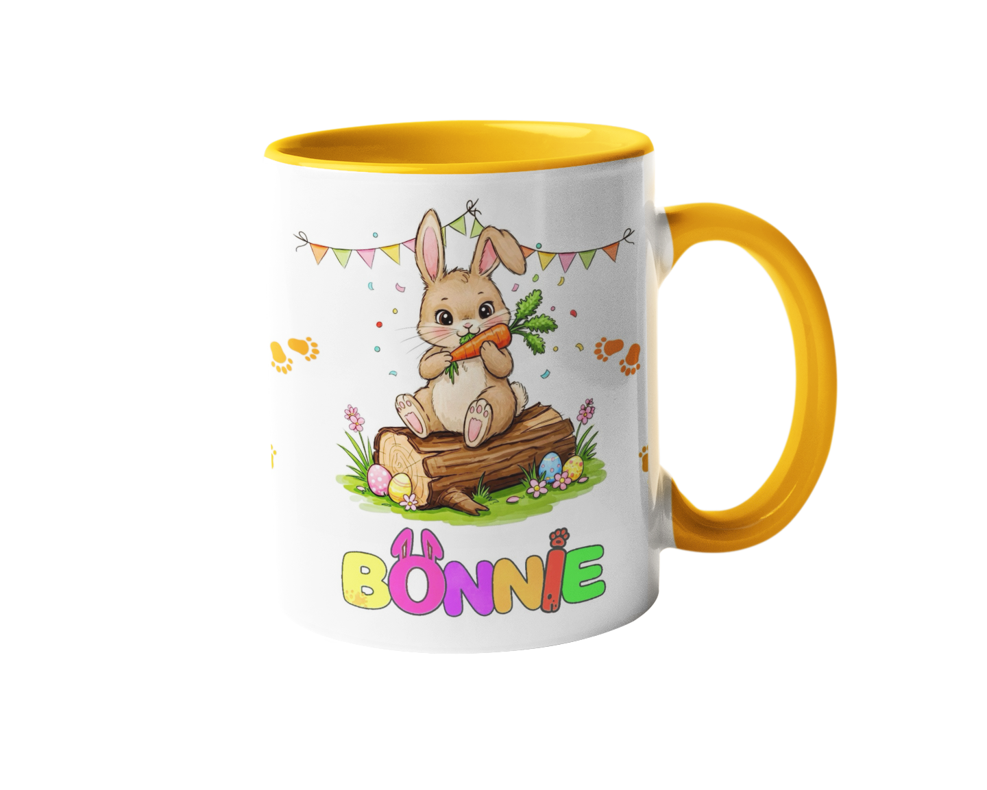 Personalized cute animal printed mug with custom child name for kids