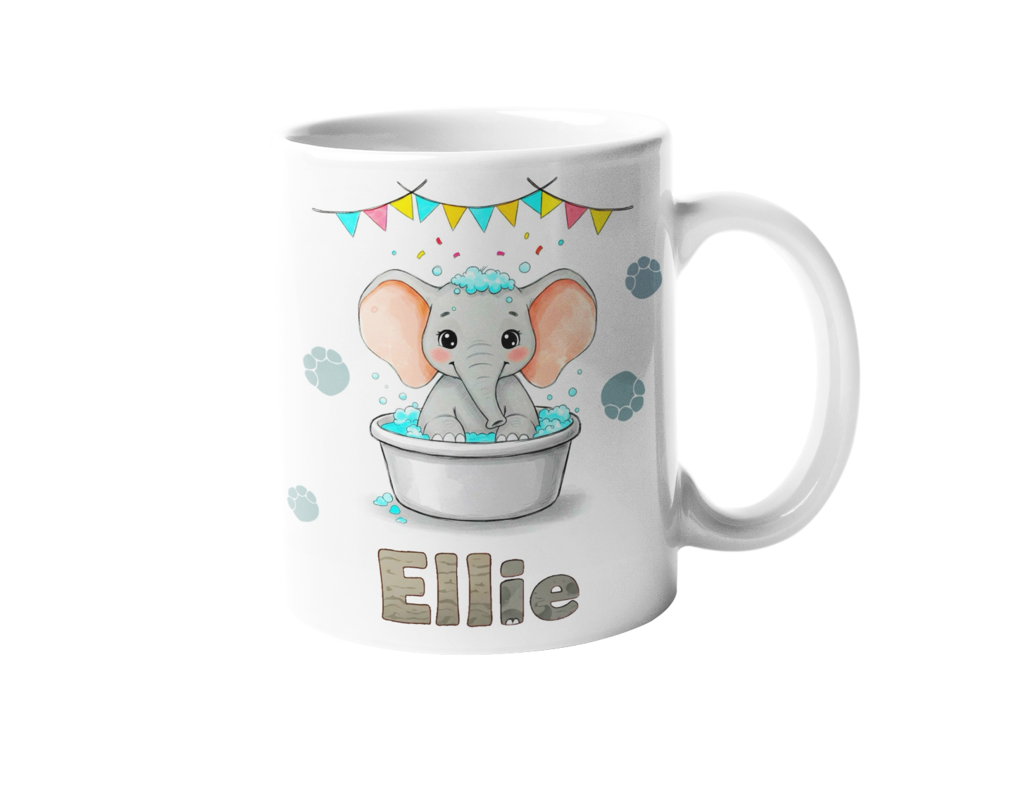 Personalized cute animal printed mug with custom child name for kids