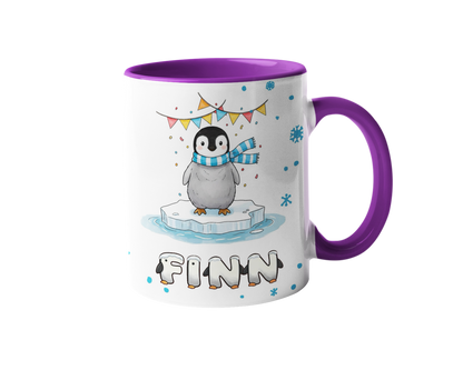 Personalized cute animal printed mug with custom child name for kids