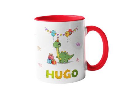 Personalized cute animal printed mug with custom child name for kids
