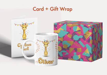 Personalized Child Name Mug with Custom Greeting Card